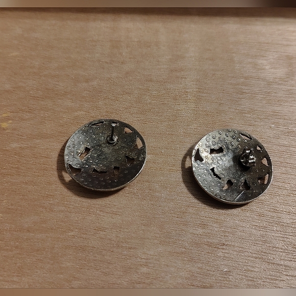 Vtg Cloissanne Pink & Black Earrings - Picture 2 of 6